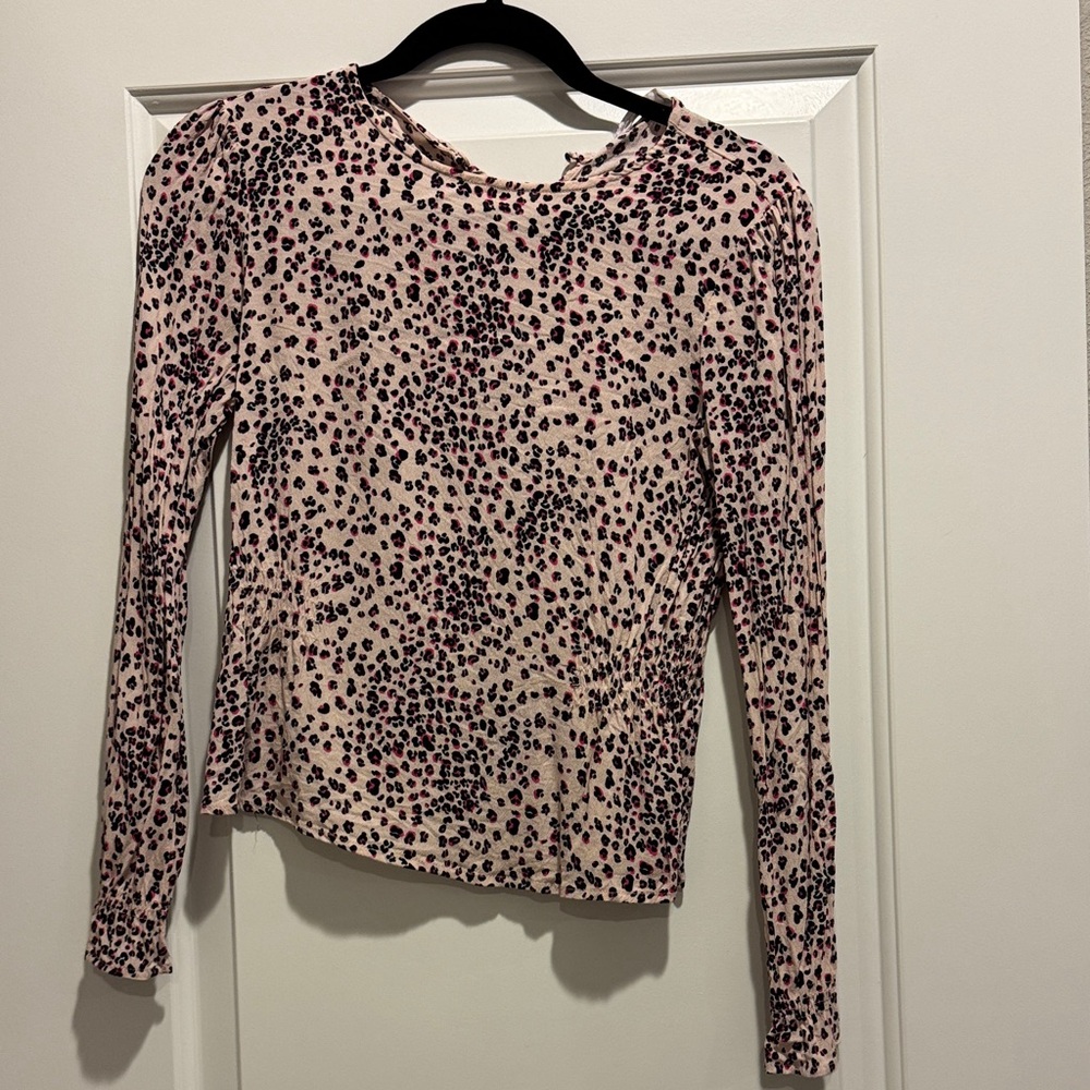 Elodie Pink and Black Patterned Long Sleeve Top